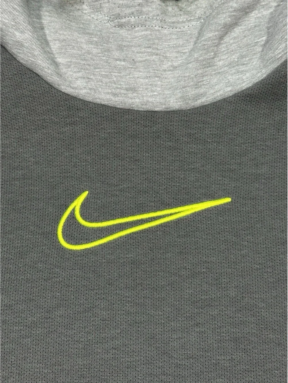 Nike Therma Fit Hoodie Men’s Large Gray Neon Swoosh Pullover Sweatshirt